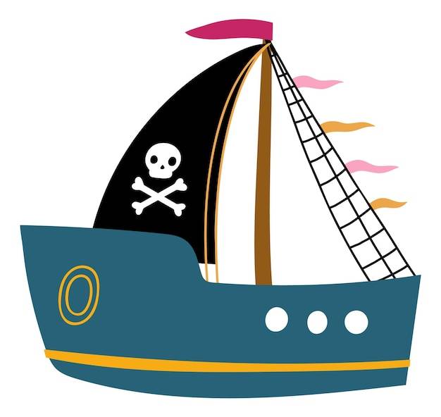 Пиратский корабль симпатичная морская лодка детский рисунок