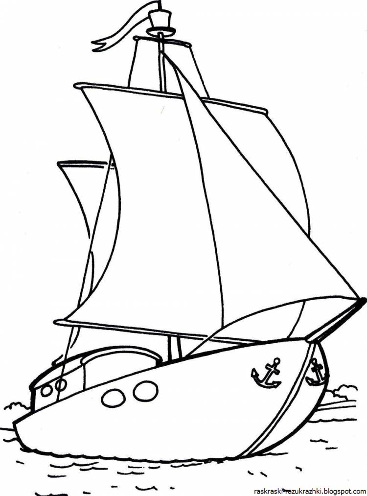 Кораблик рисунок для детей карандашом