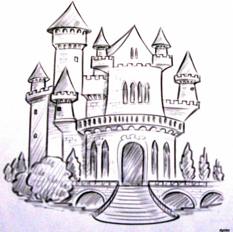 Как нарисовать замок 