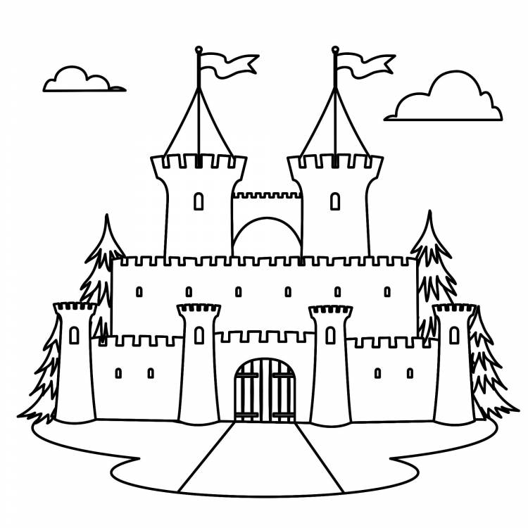 Замок рисунок для детей