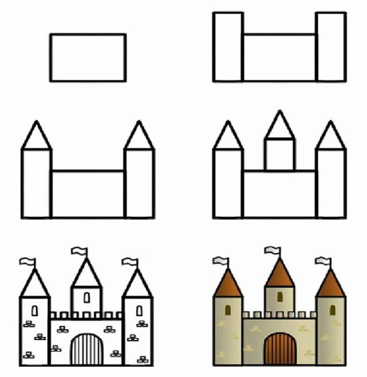 Как нарисовать замок карандашом