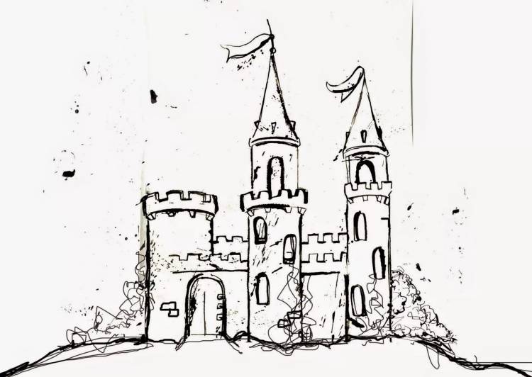 Замок рисунок карандашом легкий для срисовки