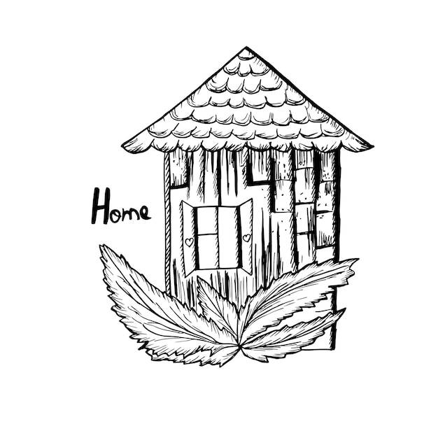 Дом-каракули сказочный детский рисунок сказочное природное жилище небольшой уютный дом
