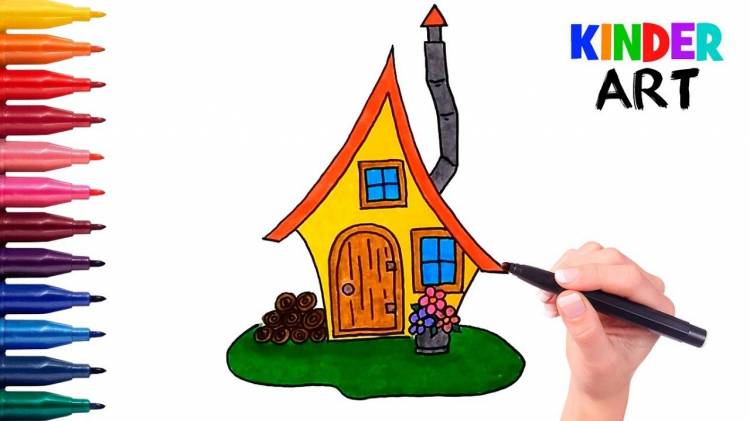 Как нарисовать дом из сказки