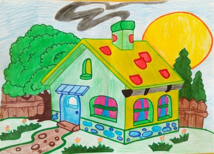 Рисунок домик для детей