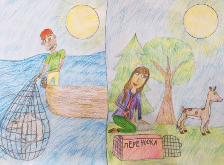 Лучшие работы Всероссийского конкурса детского рисунка, посвящённого Всемирному дню защиты животных «Мордочка, хвост и четыре ноги!»