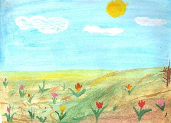Картинки весна в степи для детей 