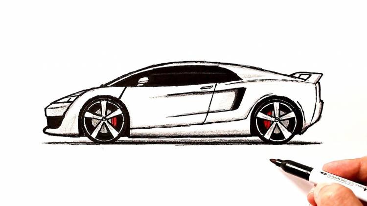 How to draw a sports car