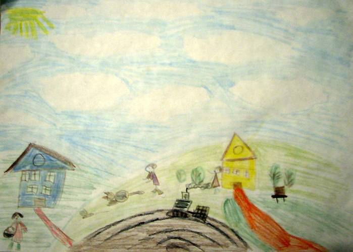 Дети рисуют дом