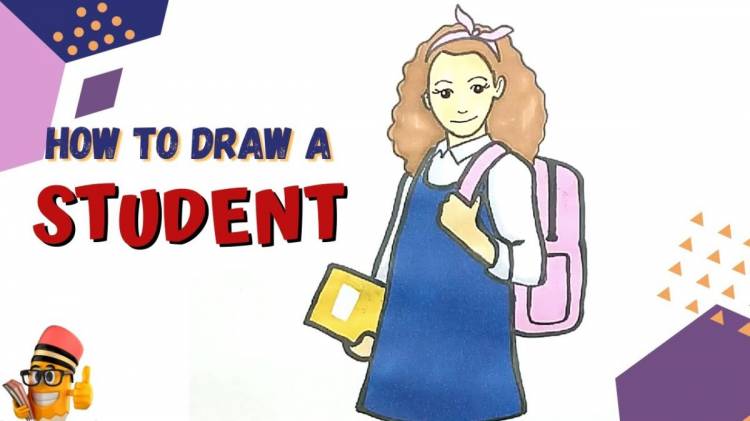 как нарисовать школьника