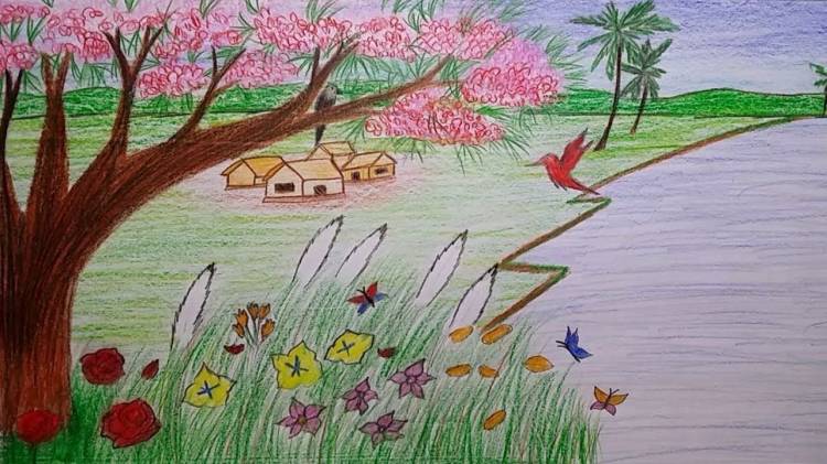 Картинки весна рисунок карандашом для детей 