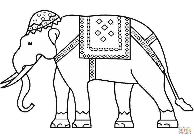Индийский слон рисунок для детей