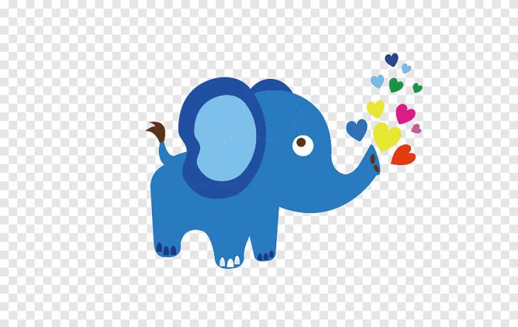 синий слон, индийский слон, синий милый мультфильм слоненок, синий, животные png