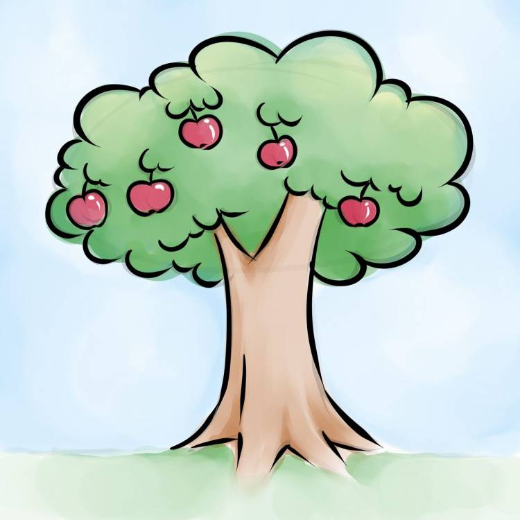 Рисунки деревьев для детей
