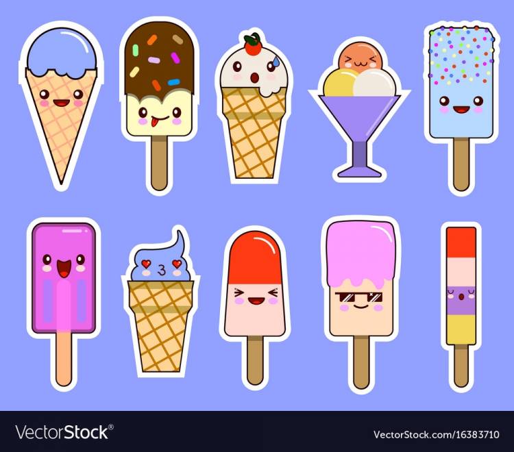 Милые рисунки лёгкие мороженое