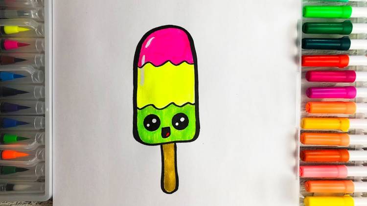 Как нарисовать Мороженое для детей Красивый и легкий рисунок Рисуем просто милое мороженое