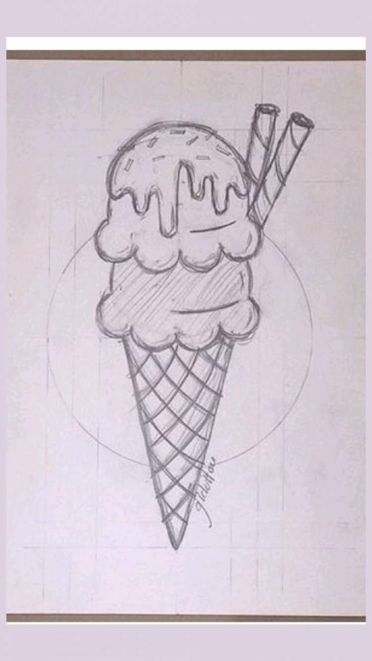 Рисунок мороженого для срисовки