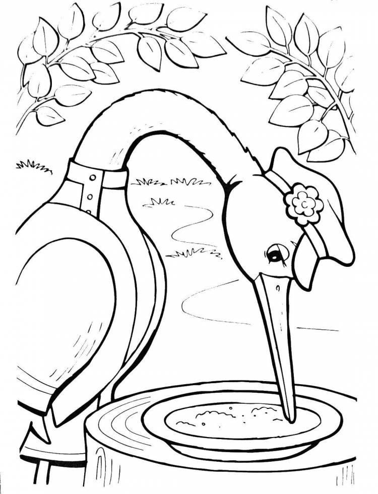 Как нарисовать сказку лиса и журавль