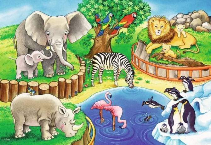 Детские рисунки про зоопарк