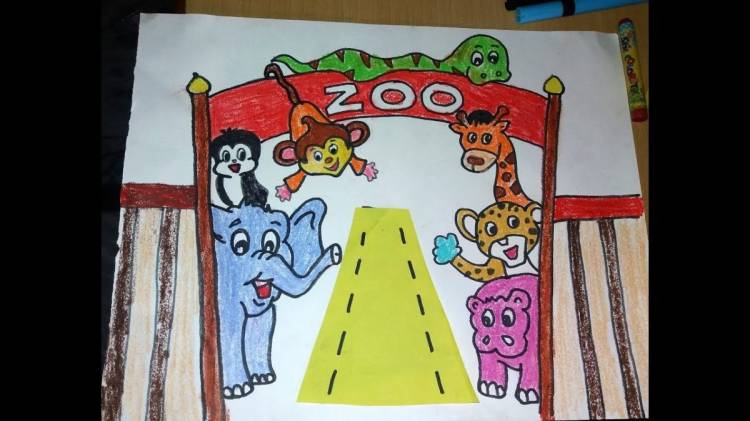 как нарисовать зоопарк