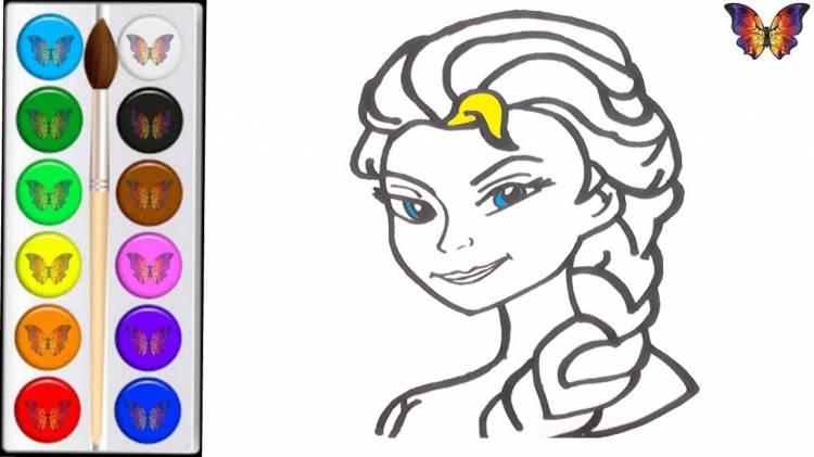 Coloring book for children Elsa from the cartoon Frozen