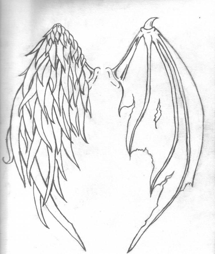 Крылья ангела и демона рисунок