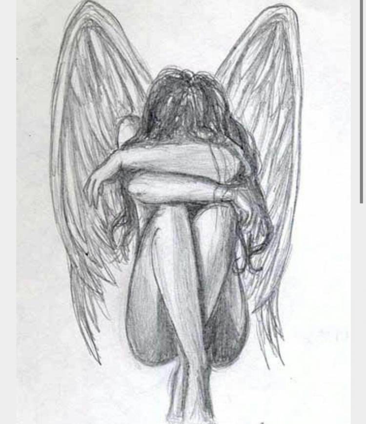 Рисунок ангел для срисовки
