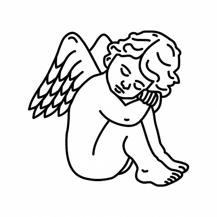 Рисунок ангела с крыльями для детей
