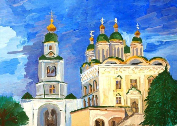 Детские рисунки с городом Астрахань