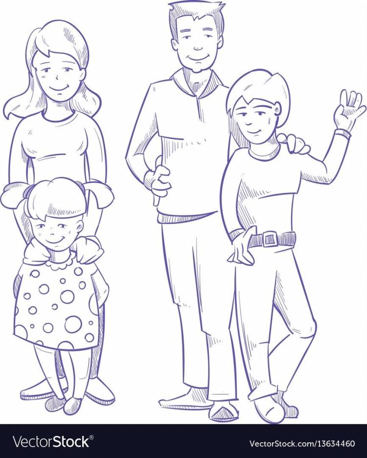 Семья в движении рисунок