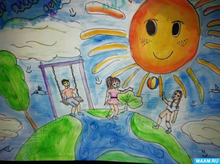 Фотоотчет о творческой деятельности детей по подготовке к конкурсу рисунков «Лето