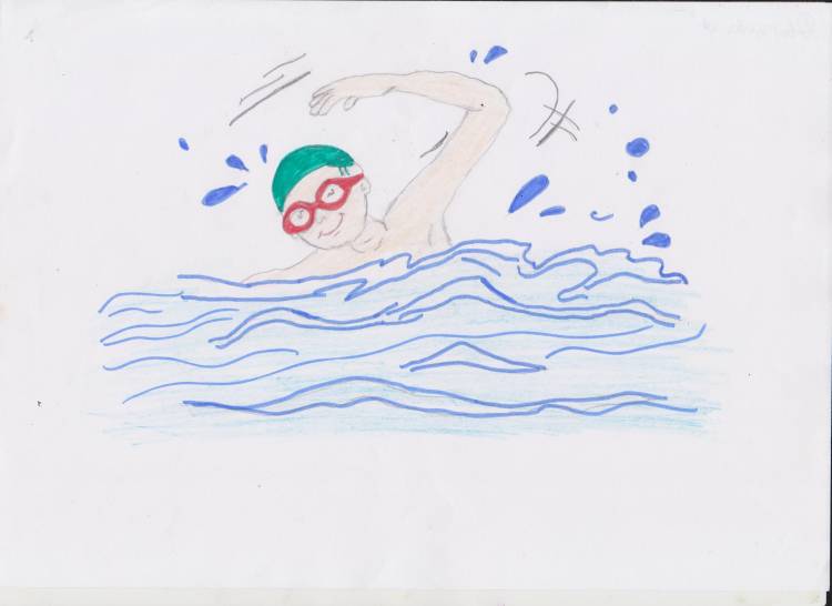 Плавание легкий рисунок