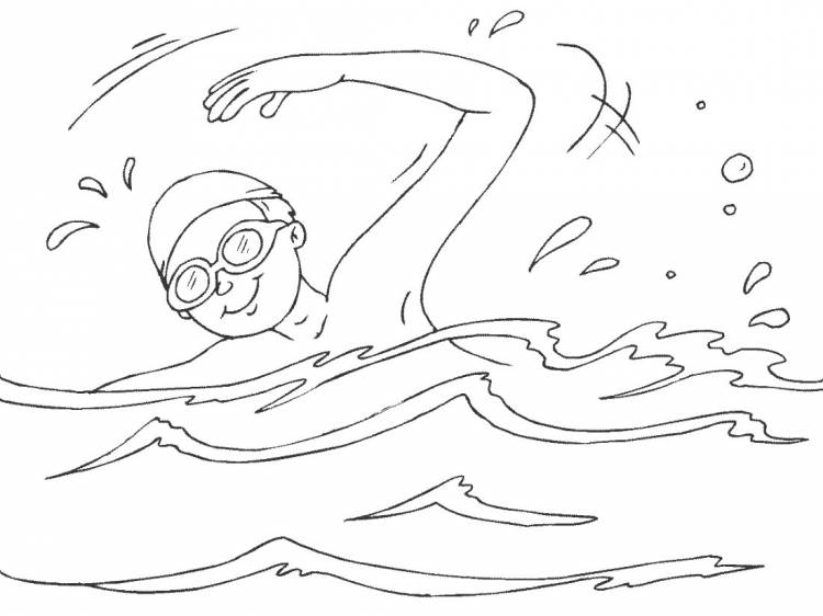 Рисунок на тему плавание в бассейне 