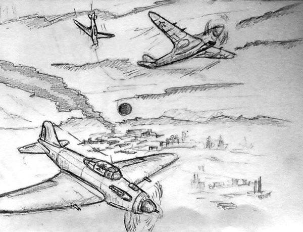 Картинки самолетов в небе для срисовки 