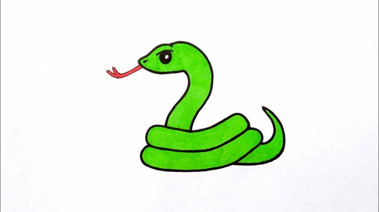 Как нарисовать змею легко и просто