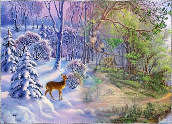 Картинки зима и весна для детей 