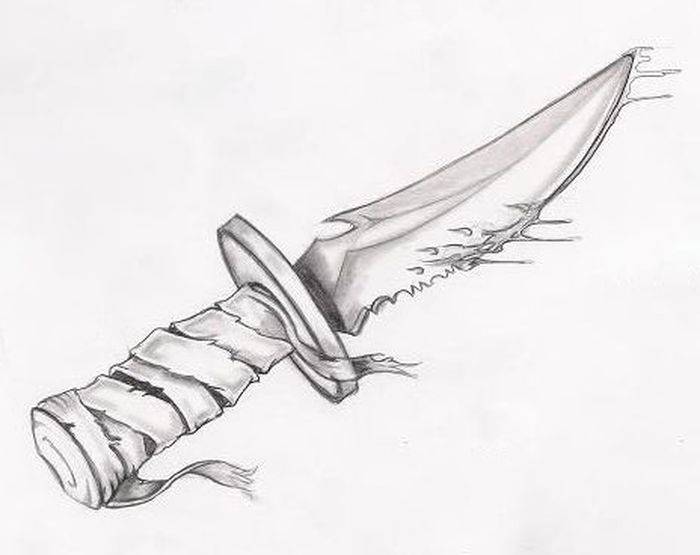 Простые рисунки ножей карандашом