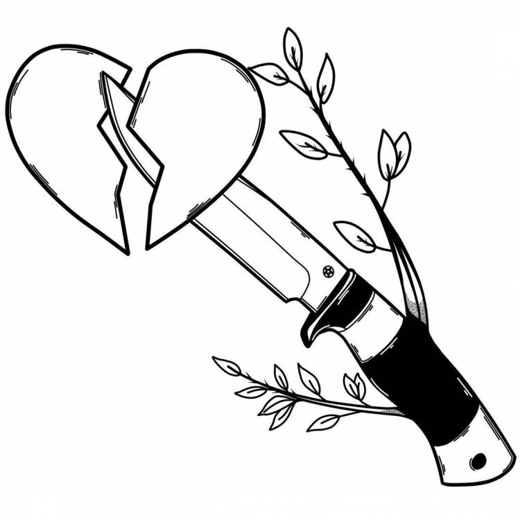 Нож рисунок для срисовки