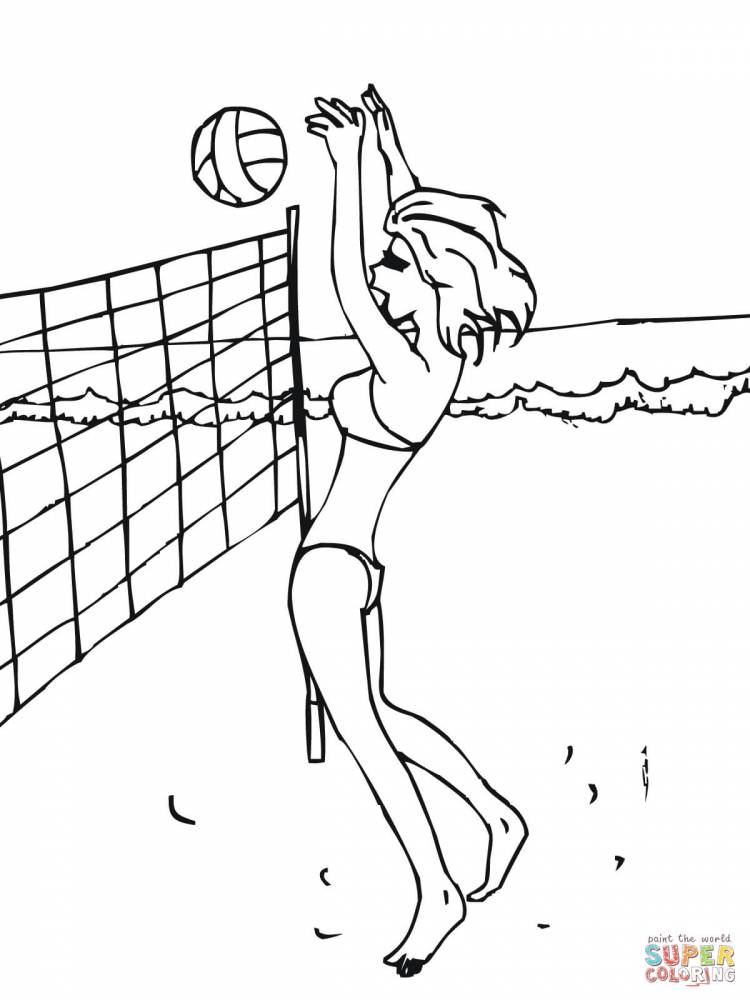 Раскраска Блокировка волейбольной подачи