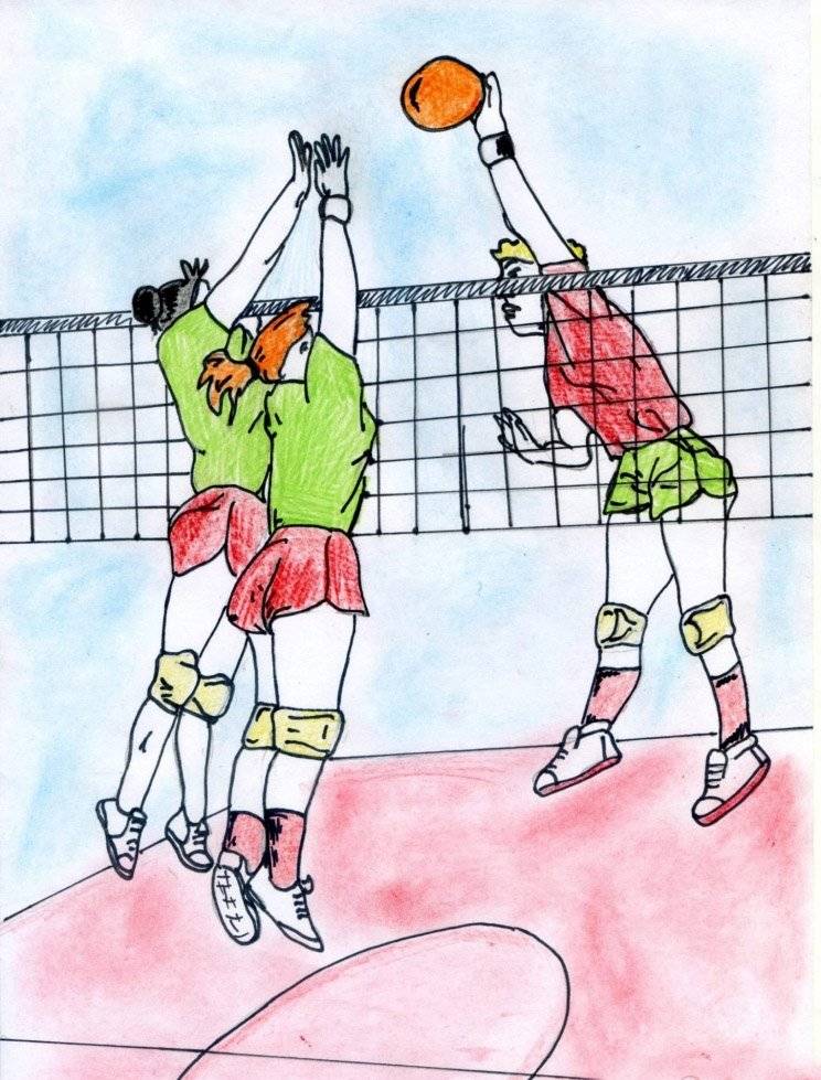 Рисунок на тему волейбол 