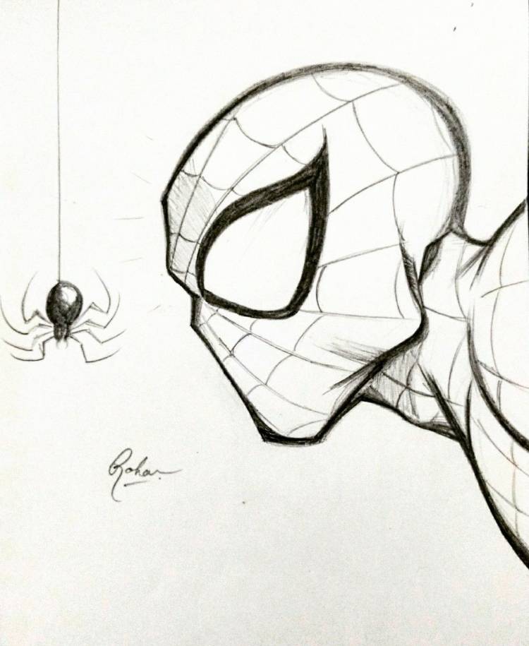 Человек паук рисунок легкий