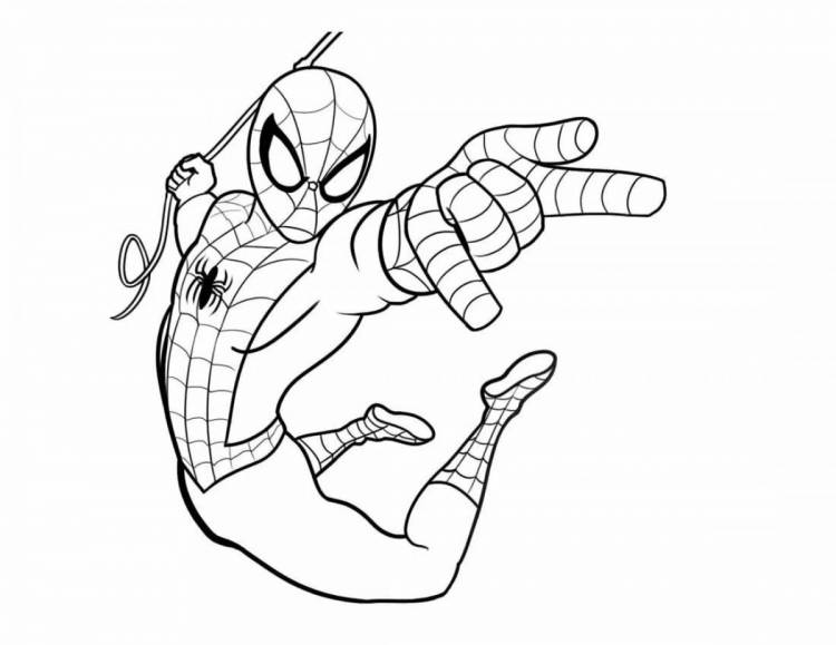 Раскраски Человек паук рисунок 