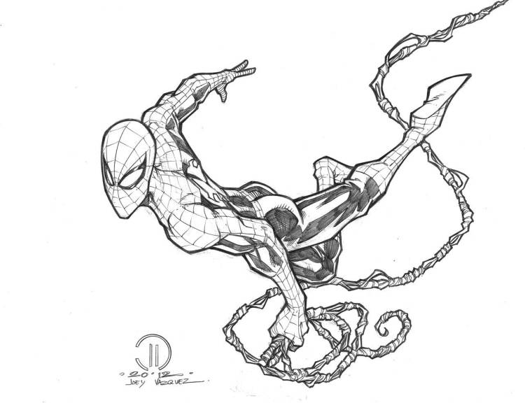 Человек паук рисунки карандашом для срисовки