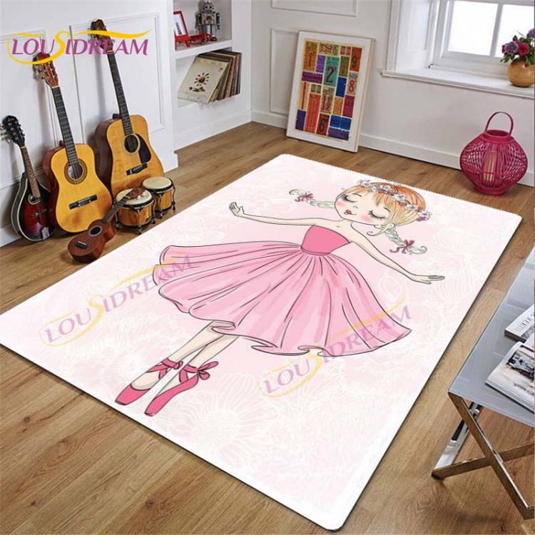 Ковер для балерины, ковер с рисунком балерины для девочек, розовые коврики для гостиной, спальни, декор для детской комнаты, декор для детской, подарок