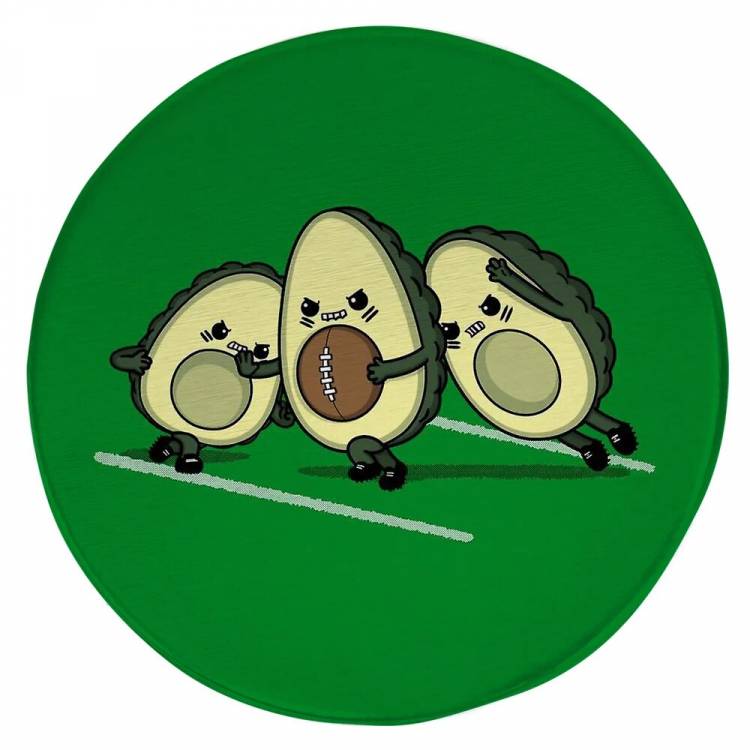Популярный круглый ковер CLOOCL, антискользящий ковер с рисунком авокадо для соревнований, с