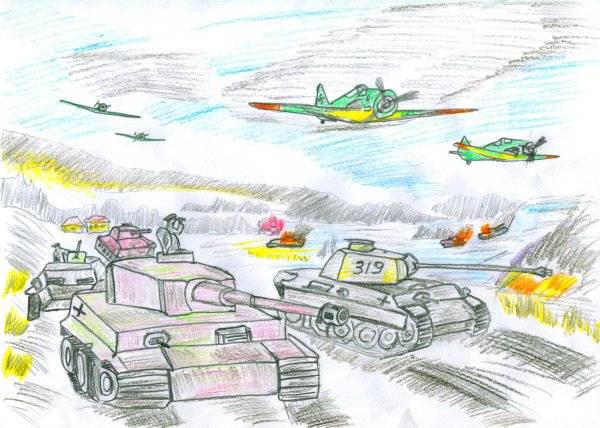 Рисунок на военную тему карандашом 