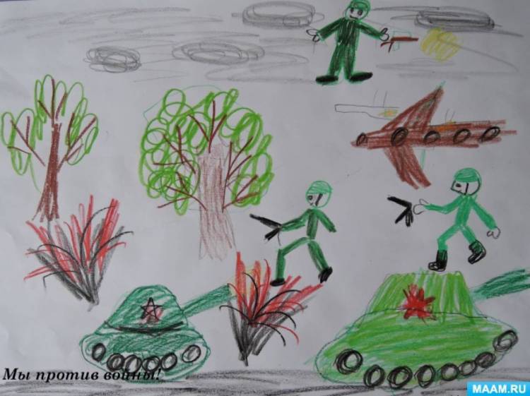 Конспект НОД «Тема Великой Отечественной войны в детских рисунках» в подготовительной к школе группе с использованием ИКТ 