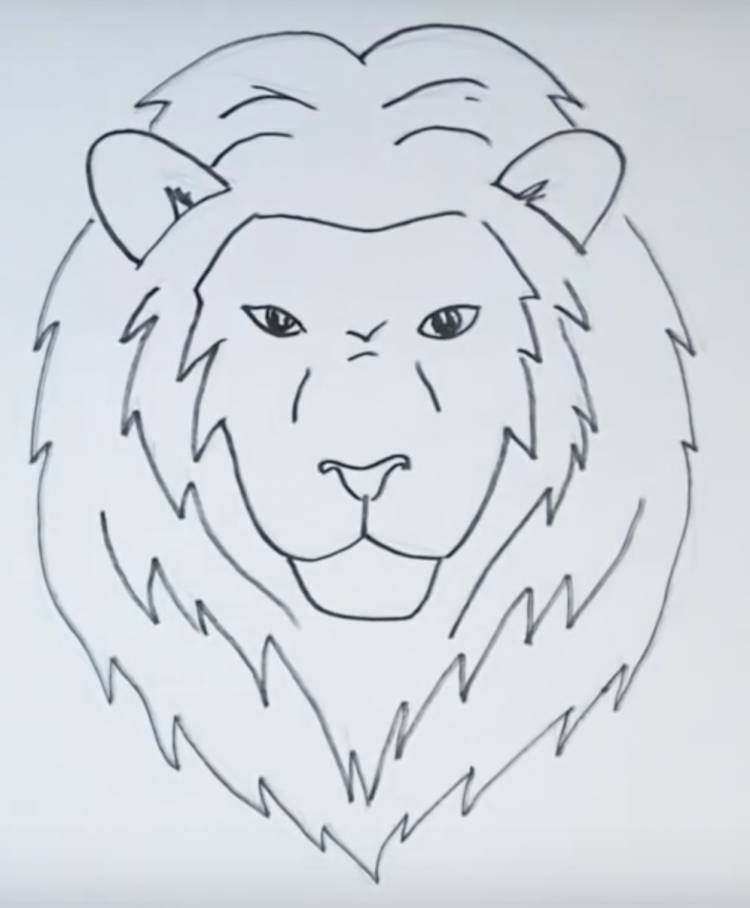Рисунок льва простой