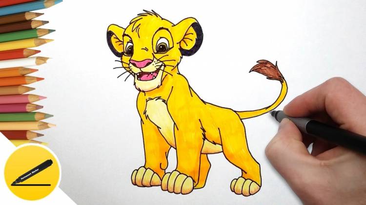 How To Draw Cub Simba (The Lion King)