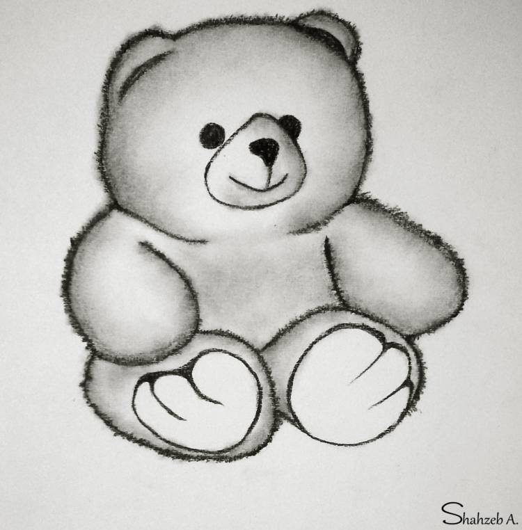 Рисунок Медвежонок легкий